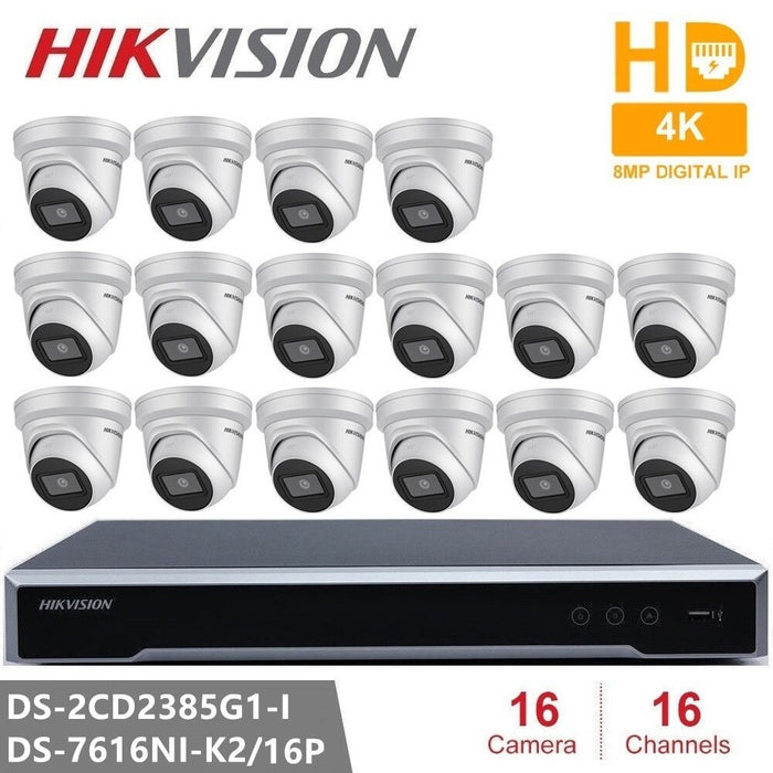 Hikvision 8 MP IP surveillance kit with DS-2CD2385G1-I camera