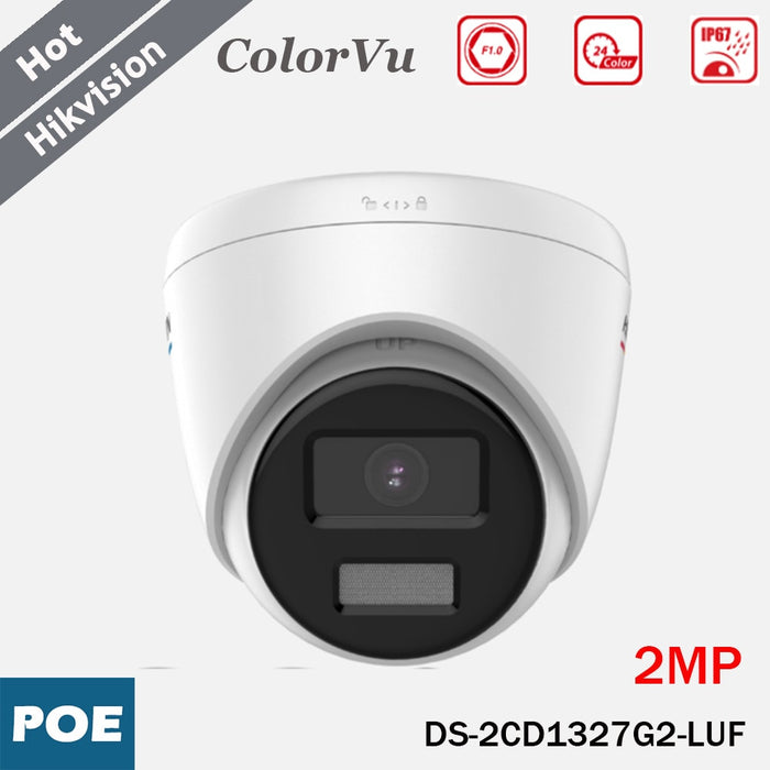 Hikvision 2 MP full-colour IP security camera with built-in microphone