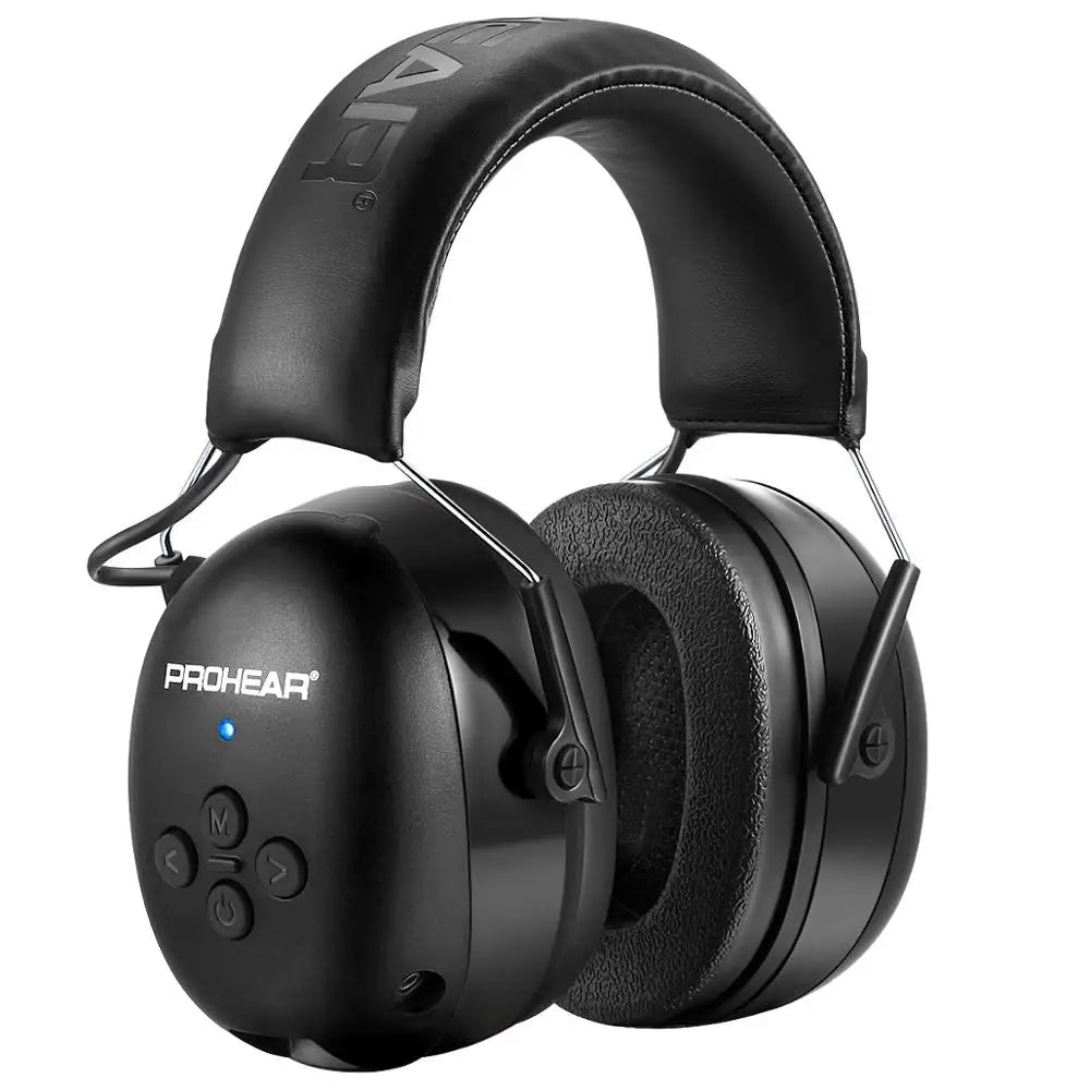 Black electronic Bluetooth hearing protection earmuffs
