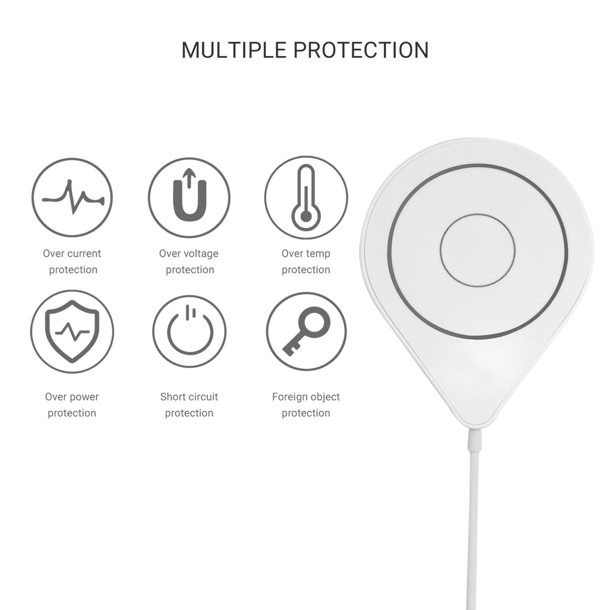 Chargeur sans fil magnétique ultrafin Jabees MAG-C, jusqu’à 15 W