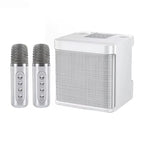 Portable Dual Microphone Karaoke Speaker System (White)-0