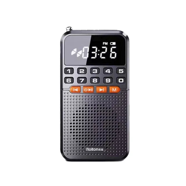 Mini-radio FM à double antenne, noire