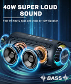 Bluetooth Speaker 40W Stereo Sound Black-2