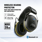 Yellow rechargeable noise-reducing earmuffs