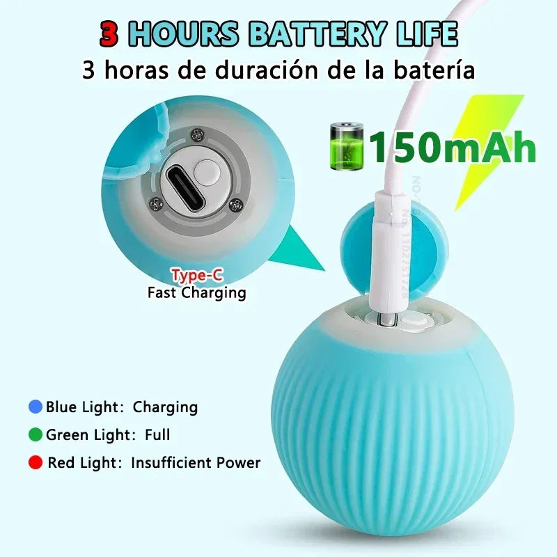 Smart interactive rolling ball for dogs and cats