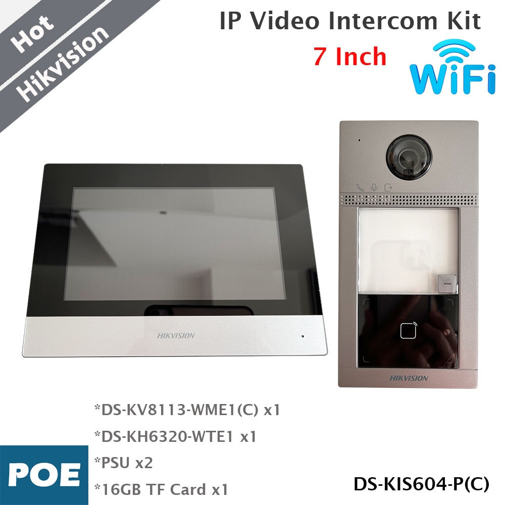 Kit visiophone IP Wi-Fi Hikvision avec écran couleur de 7 pouces