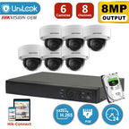 Kit de vidéosurveillance IP Hikvision 4K de 8 MP avec PoE, DS-2CD2185FWD-IS