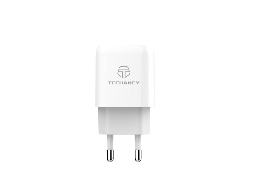Valkoinen Techancy TA2801 20 W -laturi PD- ja QC 3.0 -pikalatauksella