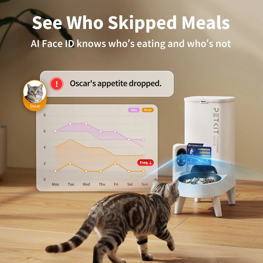 PETKIT YumShare Solo 2 automaattinen ruokinta-automaatti ja kamera